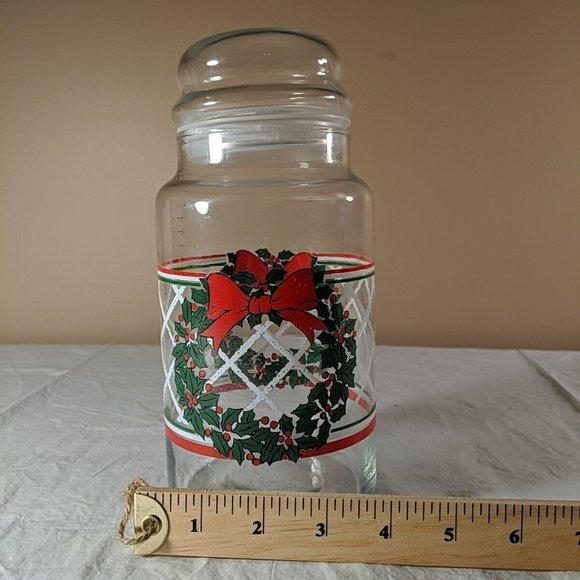 Vintage LSTC 1988 Christmas Wreath Jar, lidded, airtight, cookie container - Picture 10 of 10